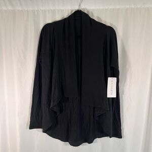 New Athleta Nirvana Wear Two Ways Wrap Women's XXS Black Open Front Cardigan